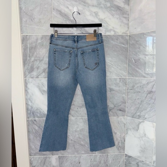 Seven 7 Jeans Womens Size 2 Flare Slim Light Blue High Distressed Felicity - Picture 2 of 9